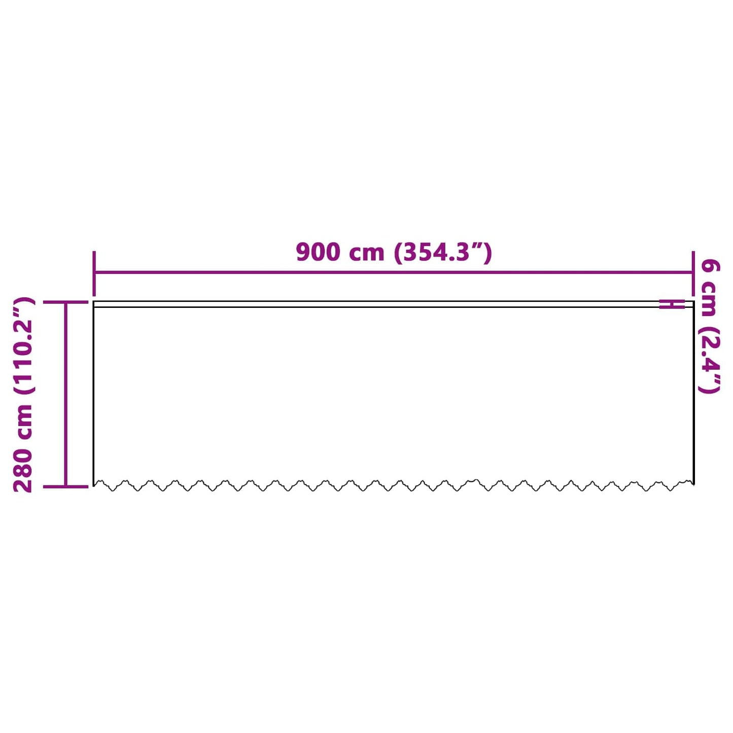 Lace Curtain with Drapes Floral White 280 x 900 cm Polyester