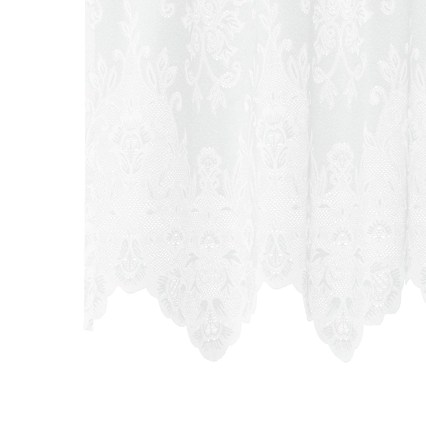 Voilage en dentelle avec rideaux à motif floral blanc 280x1200cm Polyester