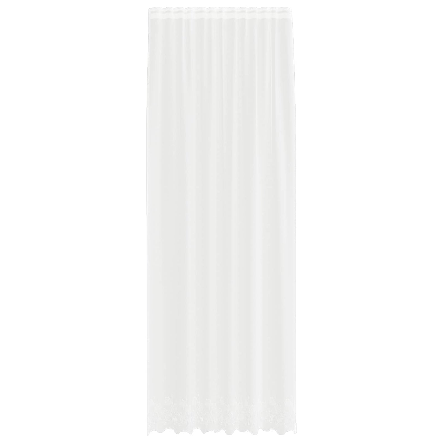 Voilage en pointe avec rideaux Florale Blanc 260 x 150 cm Polyester