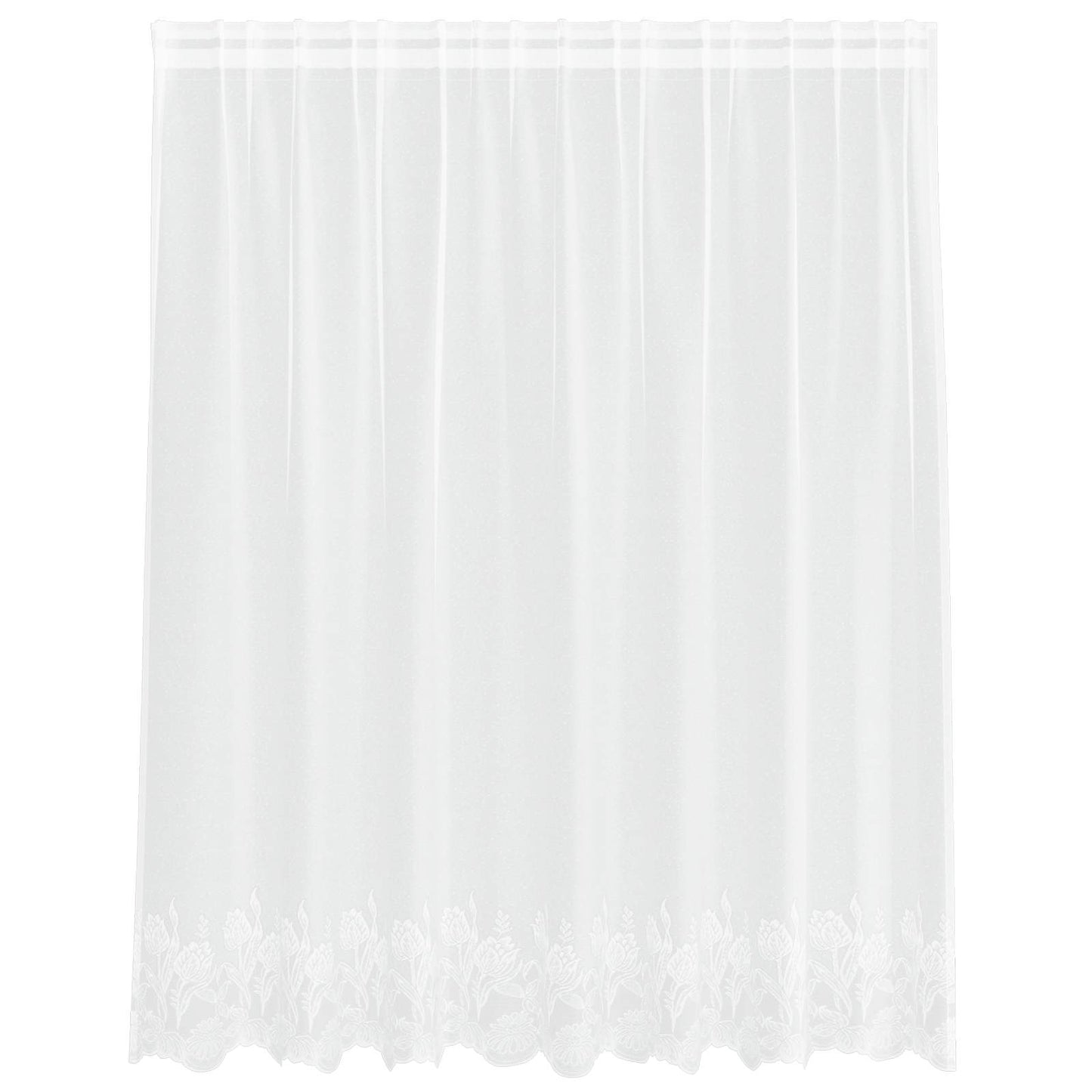 Spitzenvorhang mit Vorhängen Floral Weiß 140 x 200 cm Polyester