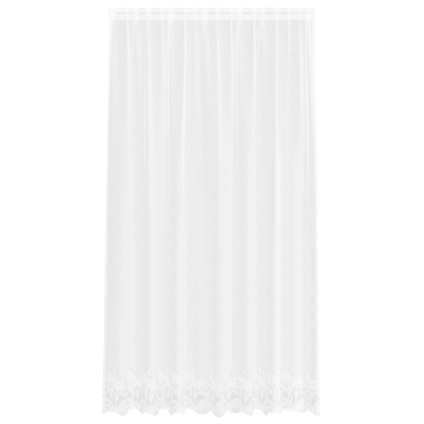 Voilage de dentelle avec rideaux à motif floral blanc 245 x 200 cm en polyester