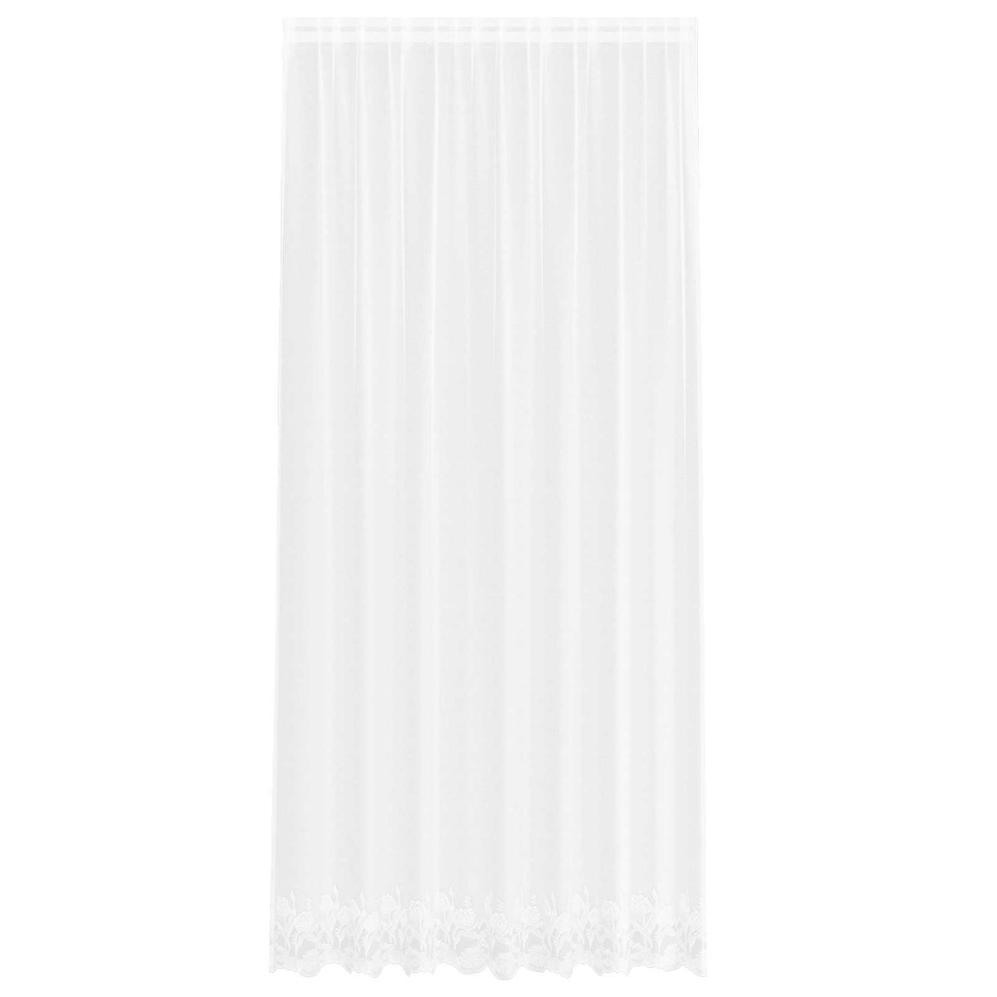Voilage en dentelle avec rideaux à motif floral blanc 280 x 200 cm Polyester
