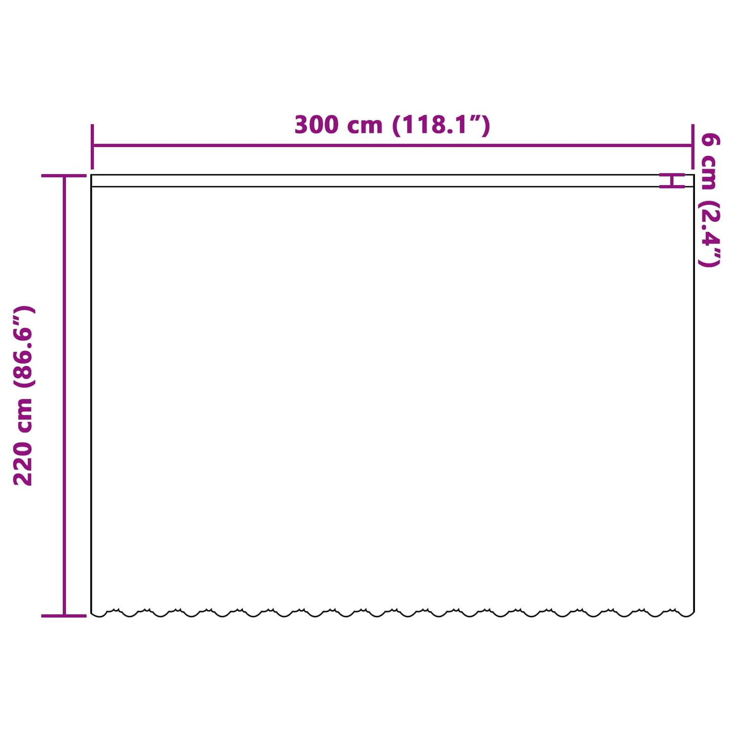 Lace Curtain with Drapes Floral White 220 x 300 cm Polyester