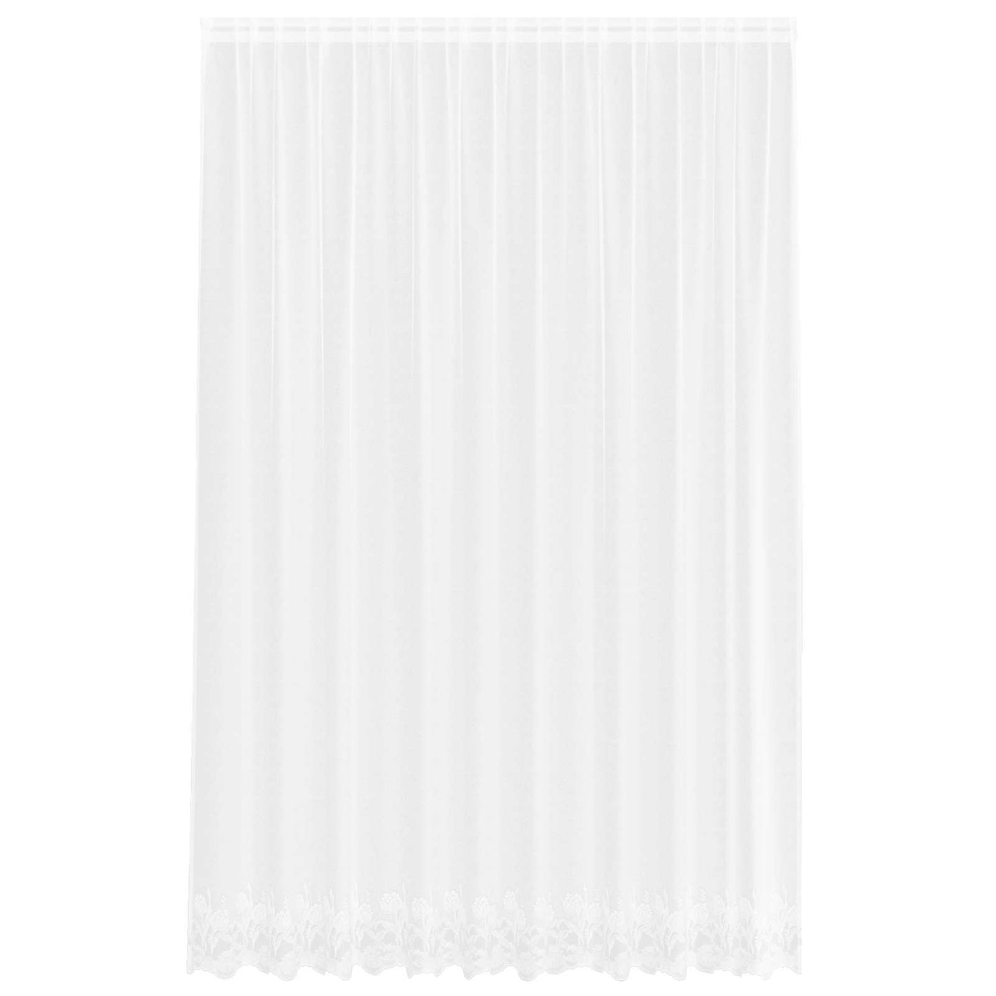 Voilage avec rideaux fleuris blanc 280 x 300 cm Polyester