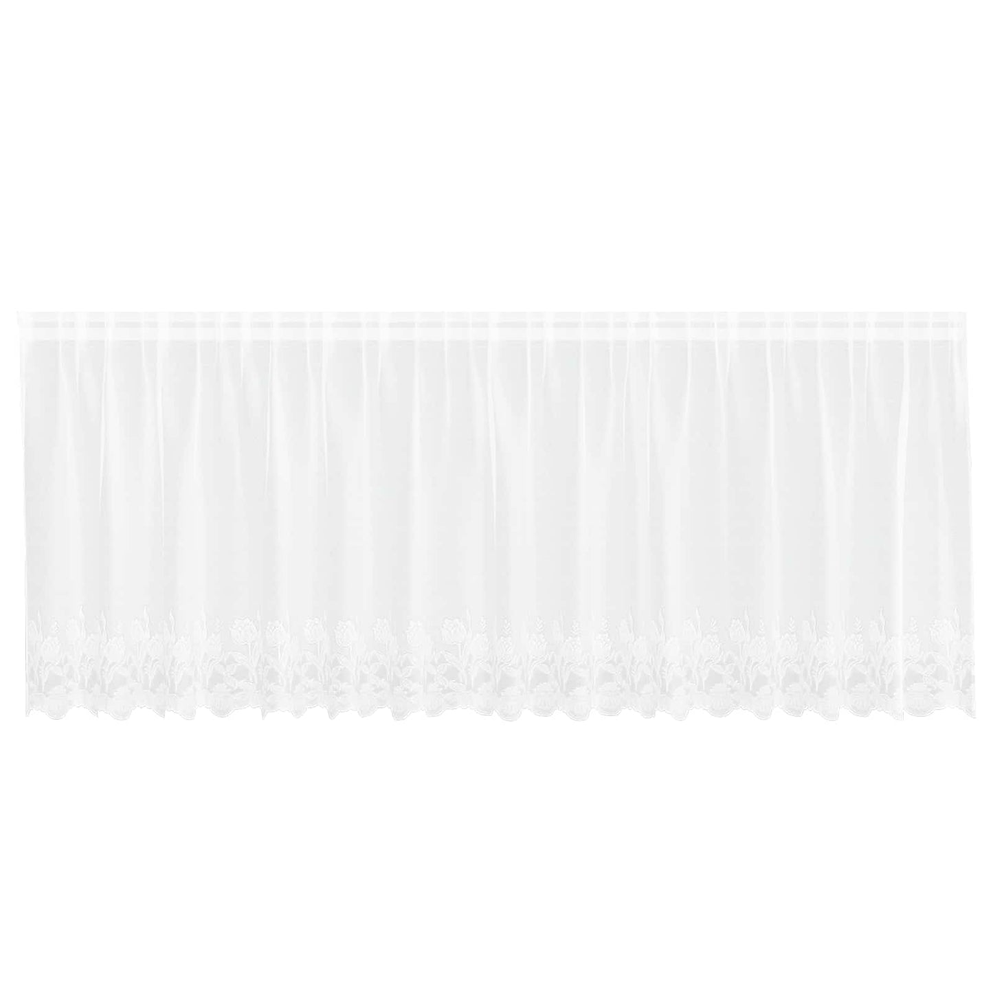 Voilage avec embrasses Floral Blanc 120 x 400 cm Polyester