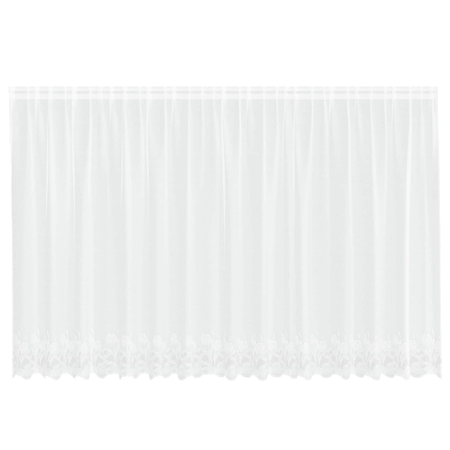 Voilage de pointe avec rideaux fleuris blancs 140 x 400 cm Polyester