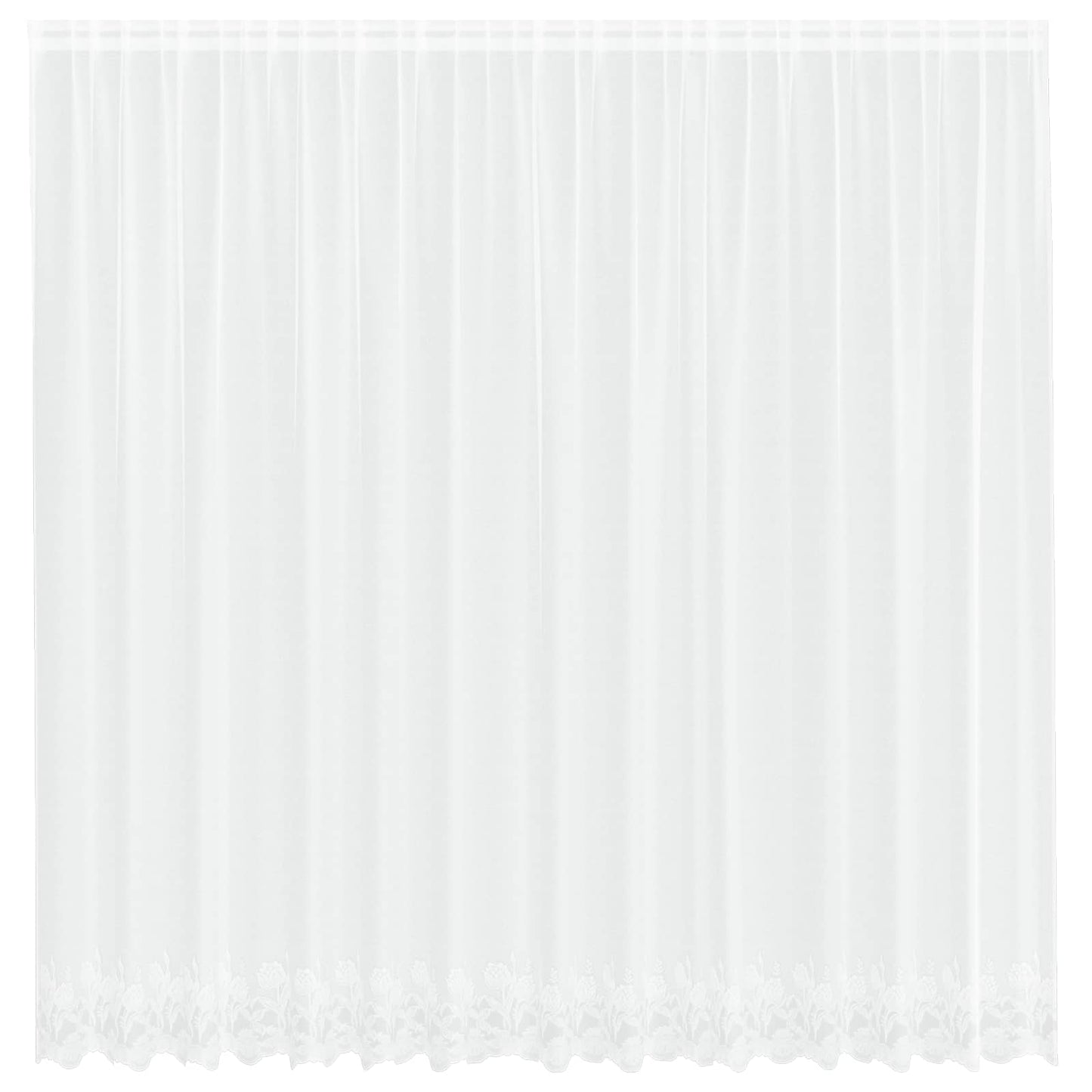 Sheer Curtain with Floral White Drapes 245 x 400 cm Polyester