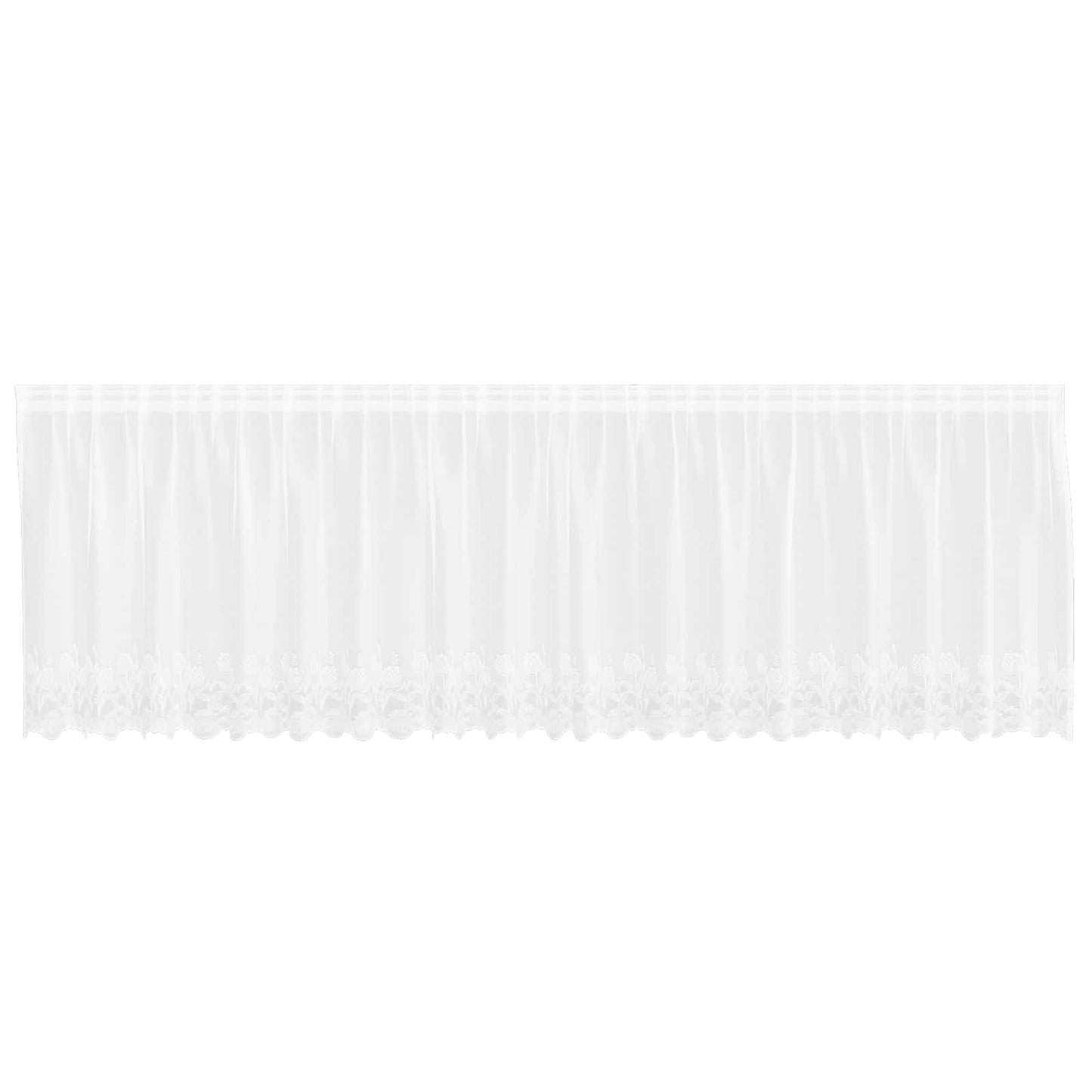 Lace Curtain with Drapes White 500 x 120 cm Polyester