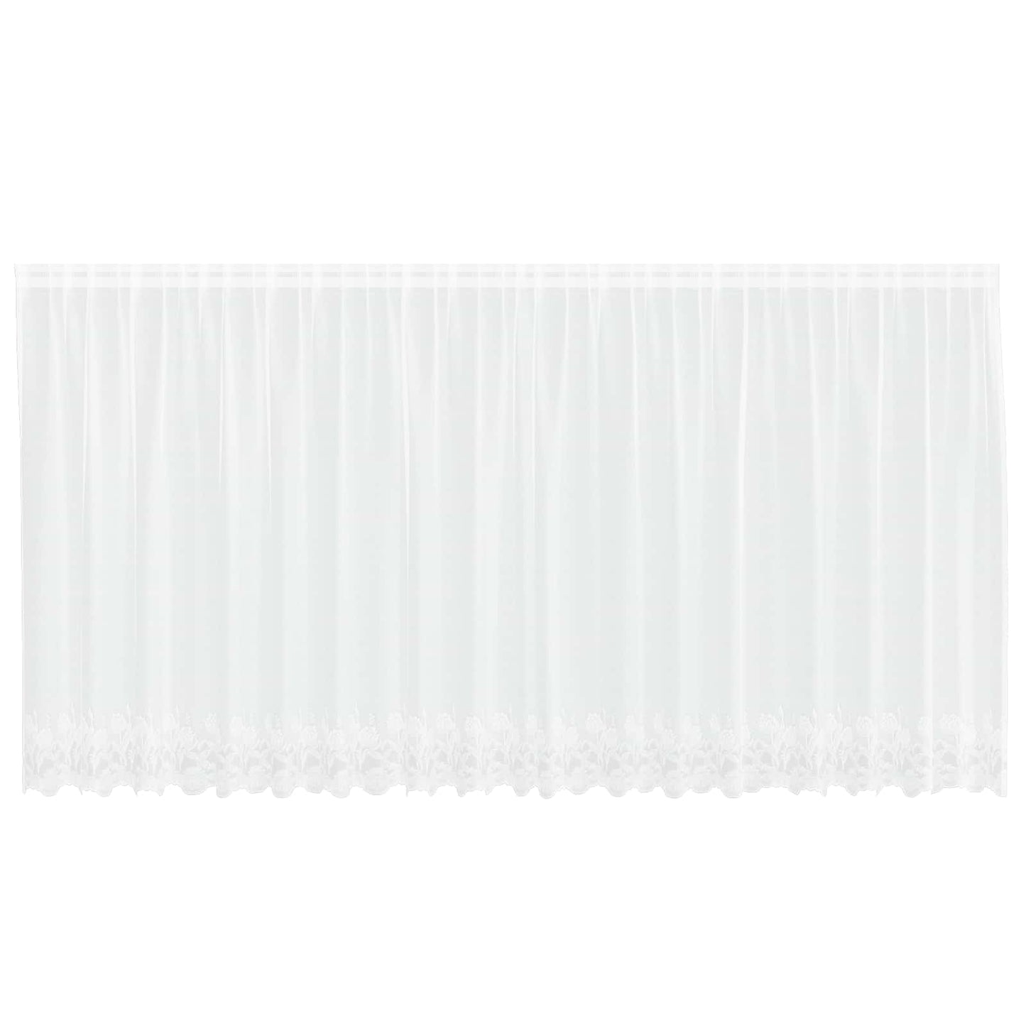 Voilage à rideaux fleuri blanc 160 x 500 cm polyester