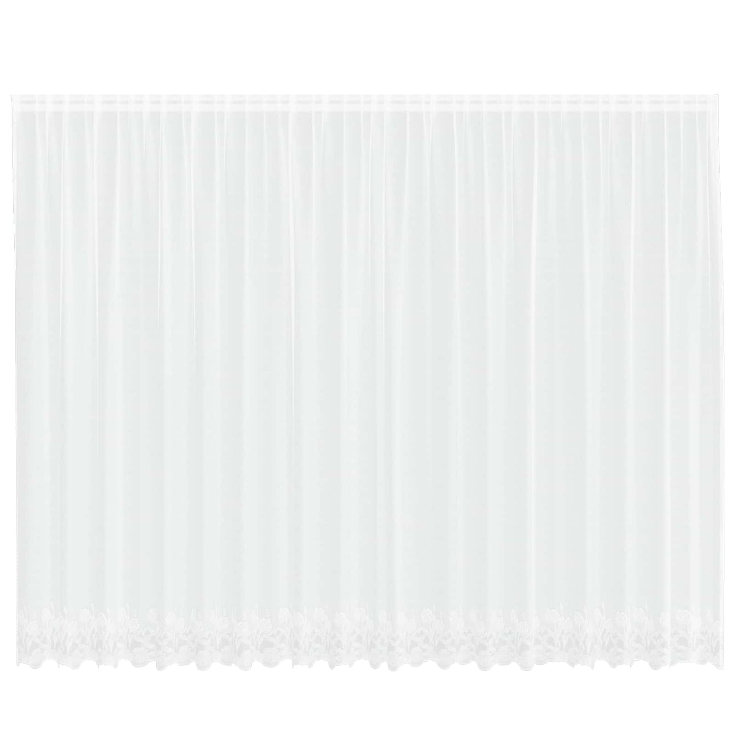 Voilage en dentelle avec rideaux à motif floral blanc 245 x 500 cm en polyester