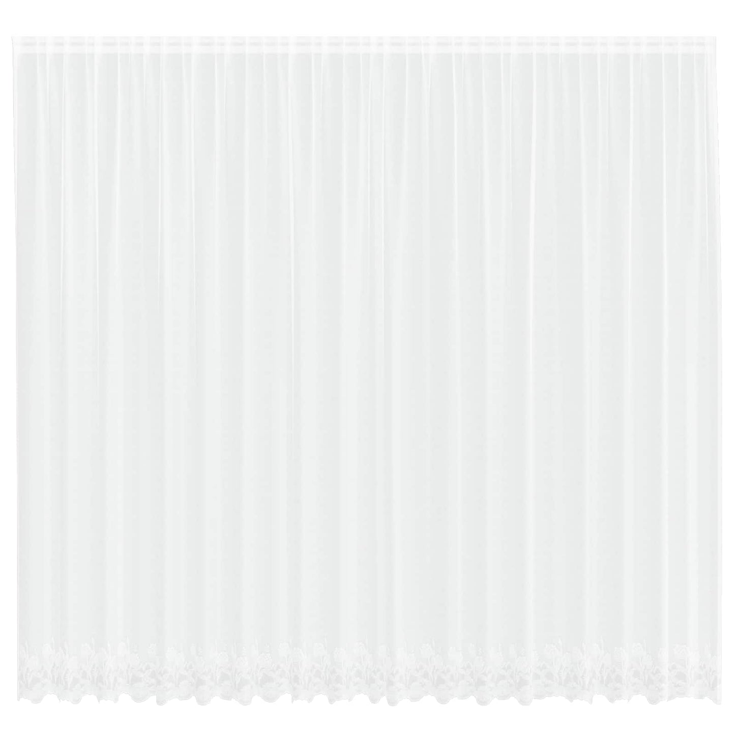 Rideau en dentelle avec rideaux floral blanc 260 x 500 cm polyester