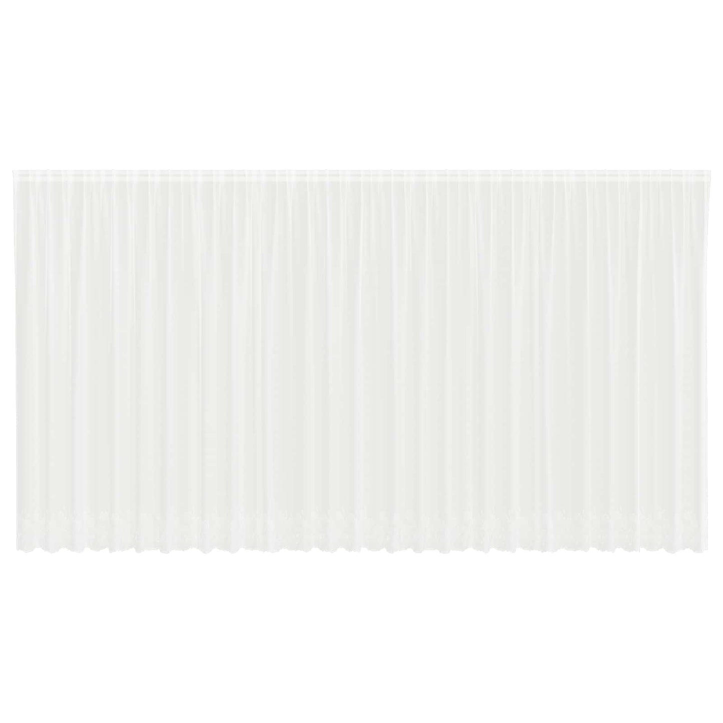 Lace Curtain with Floral Drapes White 245 x 750 cm Polyester