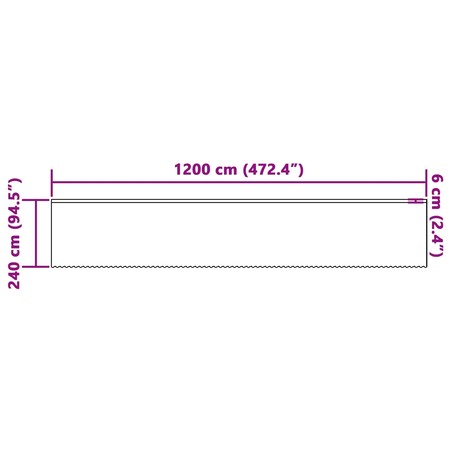 Rideau en dentelle avec rideaux Blanc 240 x 1200 cm Polyester