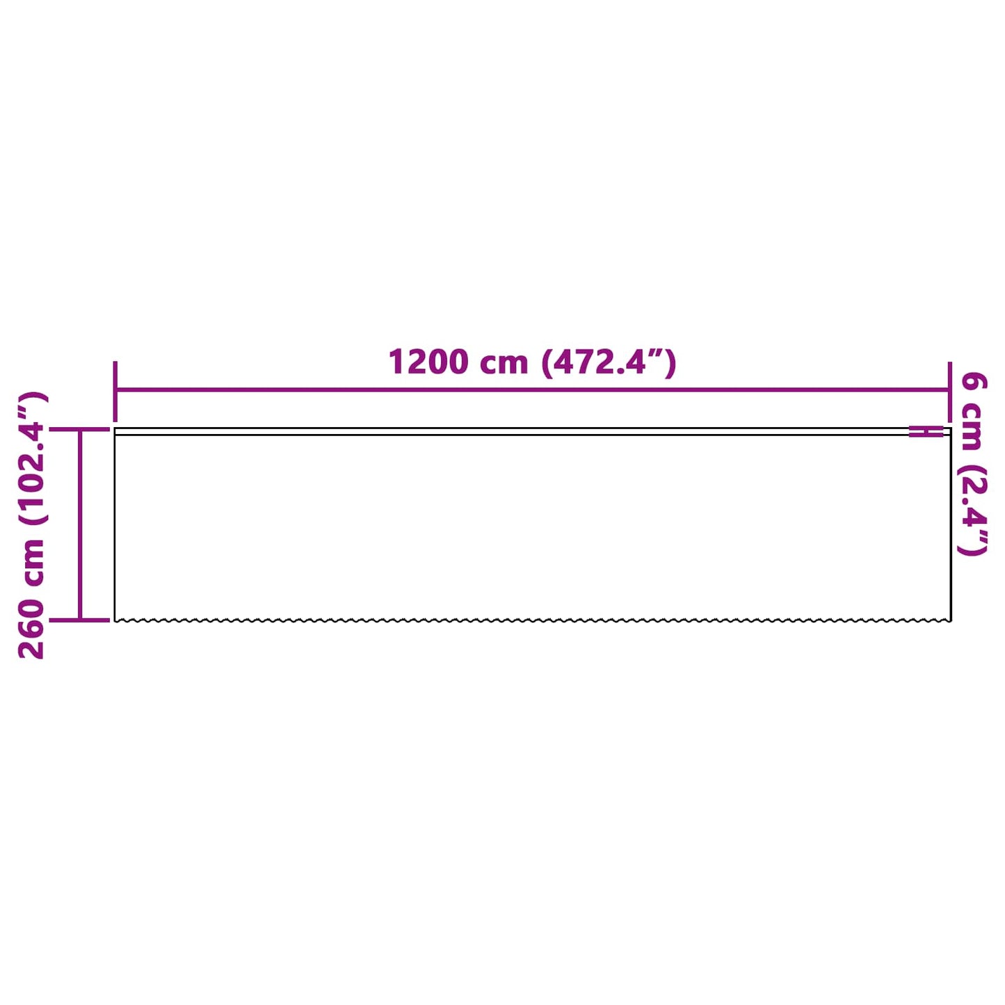 Lace Curtain with Curtains White 260 x 1200 cm Polyester