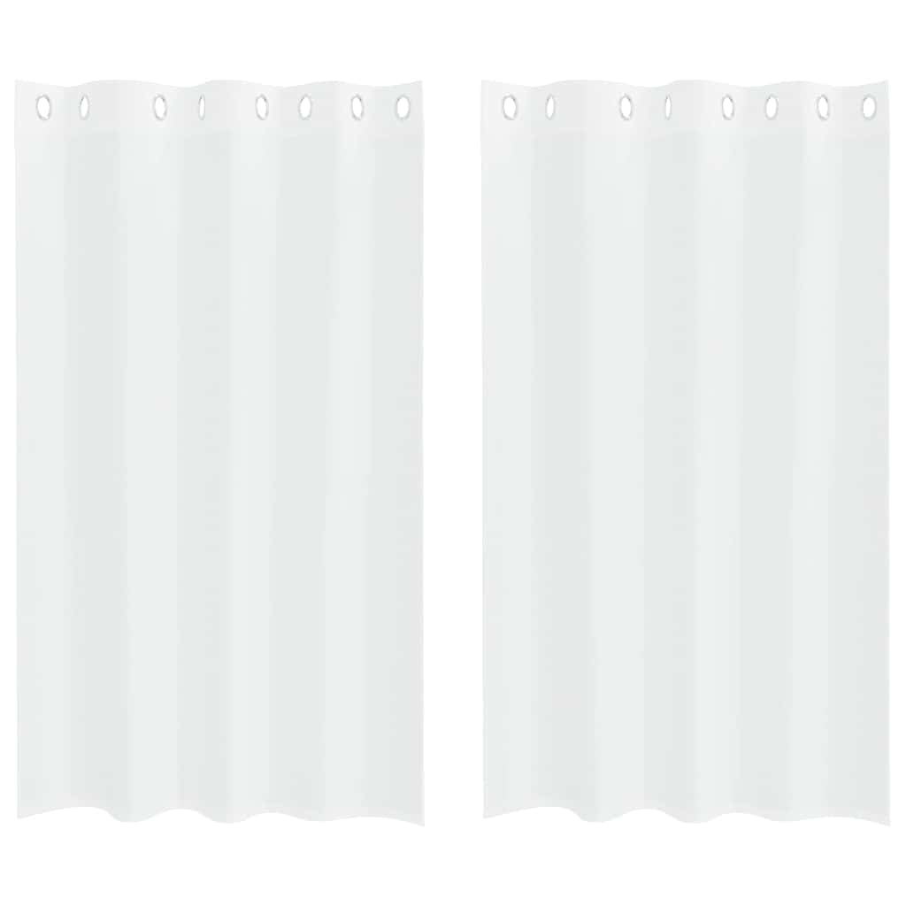 Voilage avec rideaux 2 pcs Blanc 175 x 140 cm Polyester