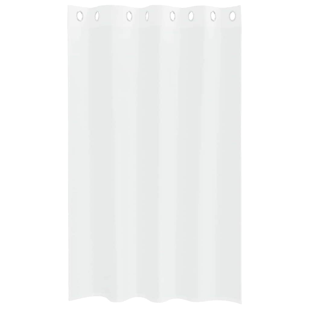 Voilage avec rideaux 2 pcs Blanc 175 x 140 cm Polyester