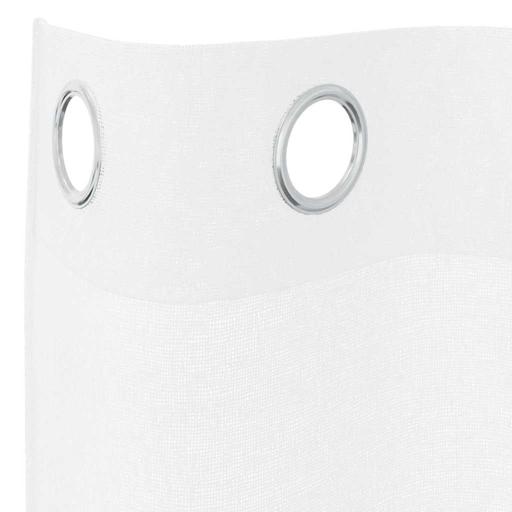 Voilage avec rideaux 2 pièces Blanc 245 x 140 cm Polyester