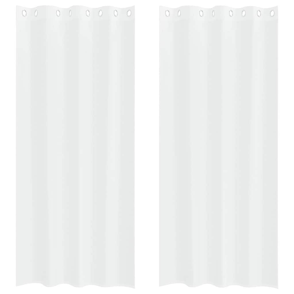 Voilage avec rideaux 2 pièces Blanc 245 x 140 cm Polyester