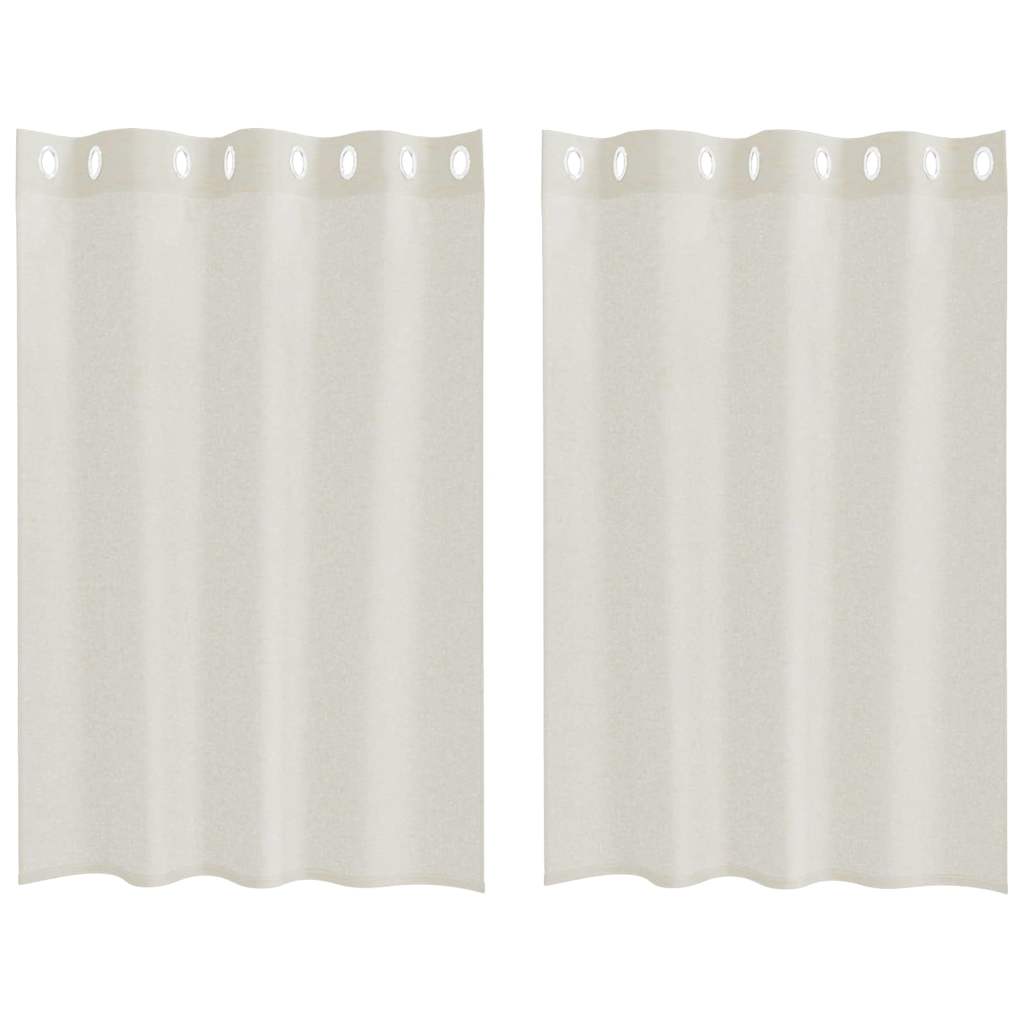 Rideau voilage avec rideaux 2 pcs Crème 140 x 140 cm Polyester