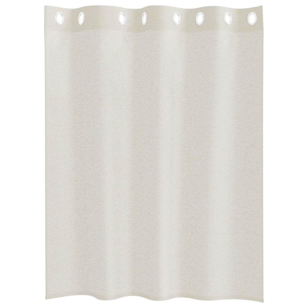 Rideau voilage avec rideaux 2 pcs Crème 140 x 140 cm Polyester