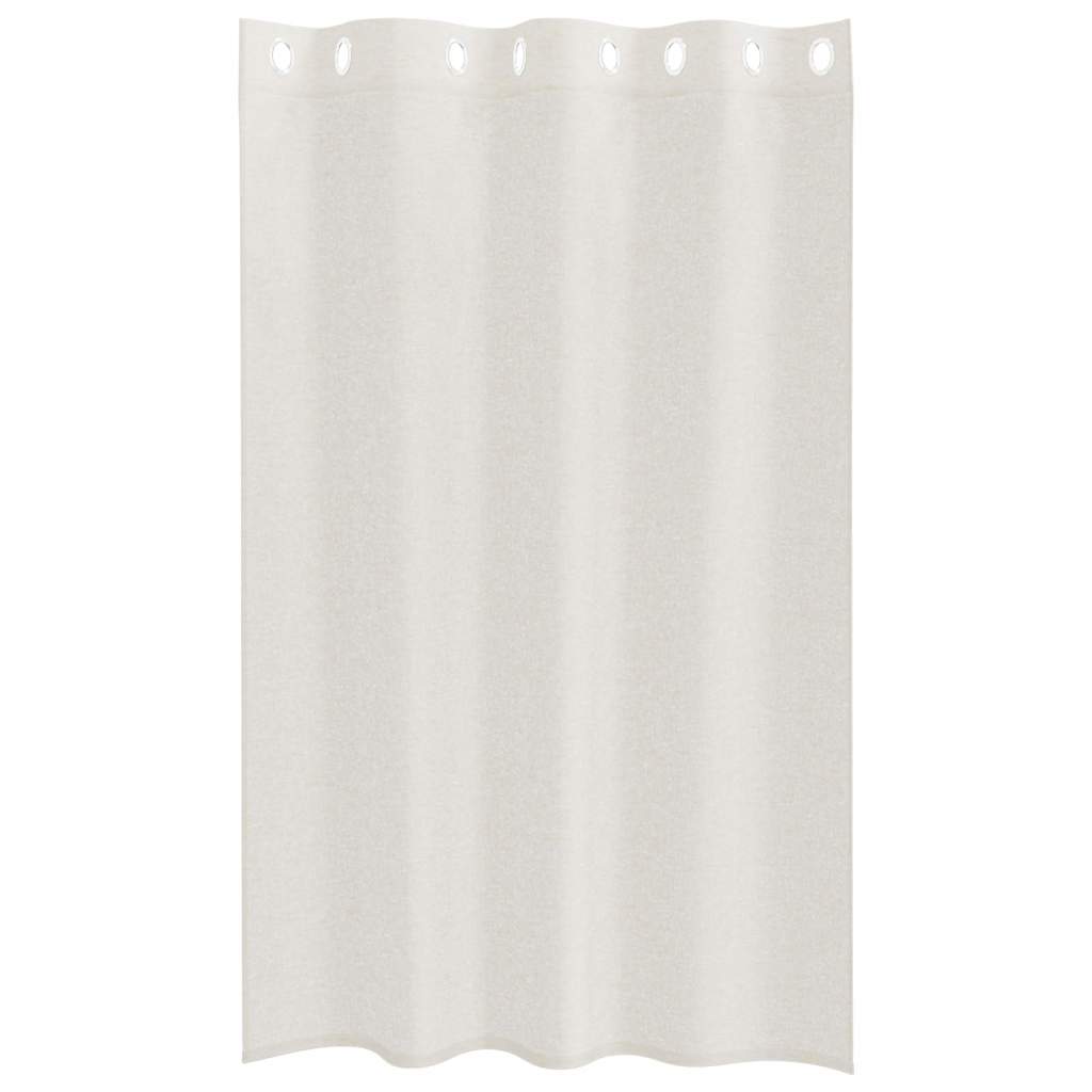 Voilage avec rideaux 2 pcs Crème 175 x 140 cm Polyester