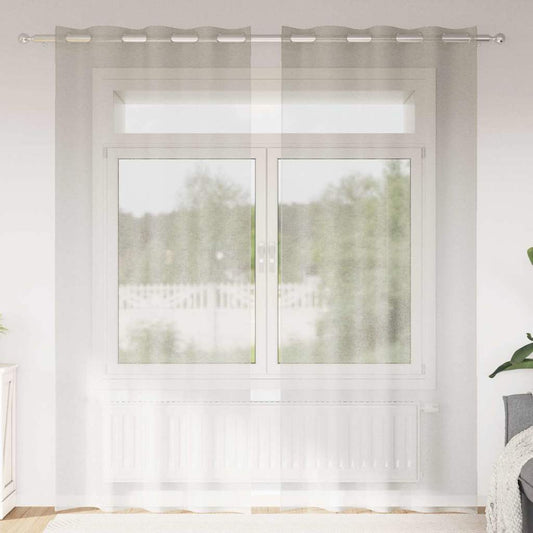 Voile-Vorhang mit Vorhängen 2 pcs Creme 225 x 140 cm Polyester
