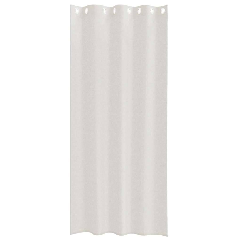 Voilage avec rideaux 2 pcs Crème 225 x 140 cm Polyester