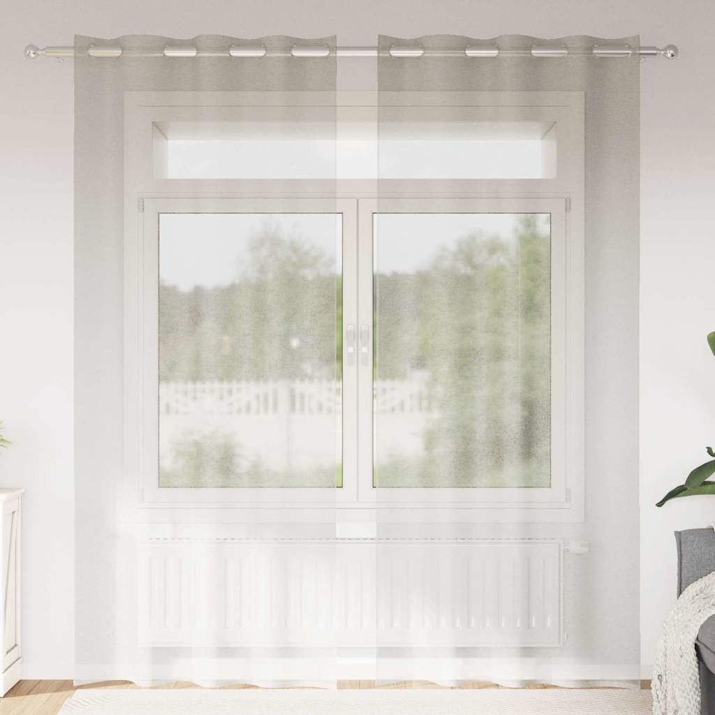 Voile-Vorhang mit Vorhängen 2 pcs Creme 245 x 140 cm Polyester