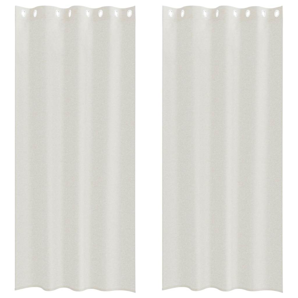 Voile-Vorhang mit Vorhängen 2 pcs Creme 245 x 140 cm Polyester