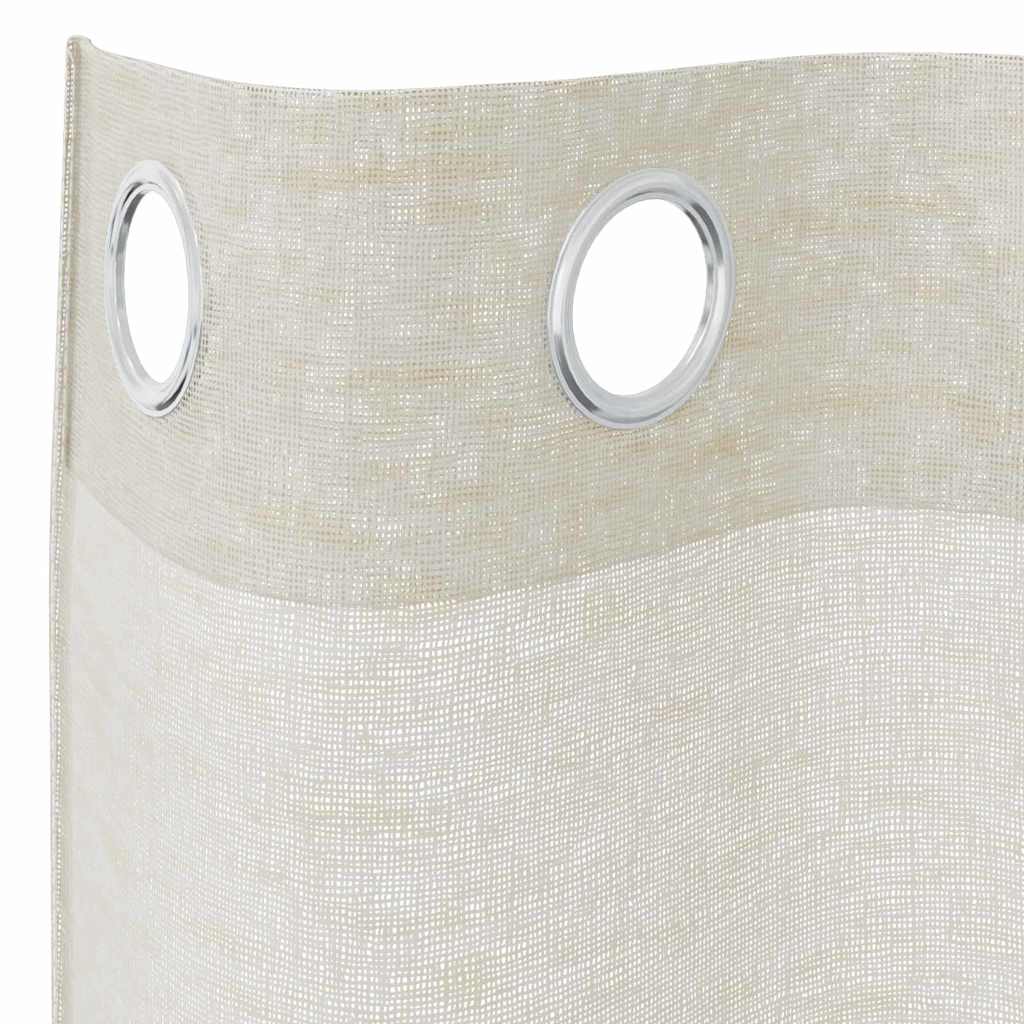 Voile-Vorhang mit Vorhängen 2 pcs Creme 260 x 140 cm Polyester