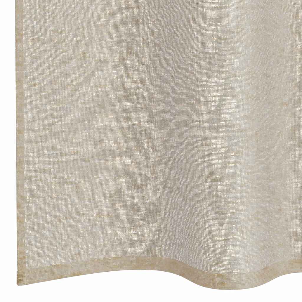 Voile-Vorhang mit Vorhängen 2 pcs Sand 140 x 140 cm Polyester