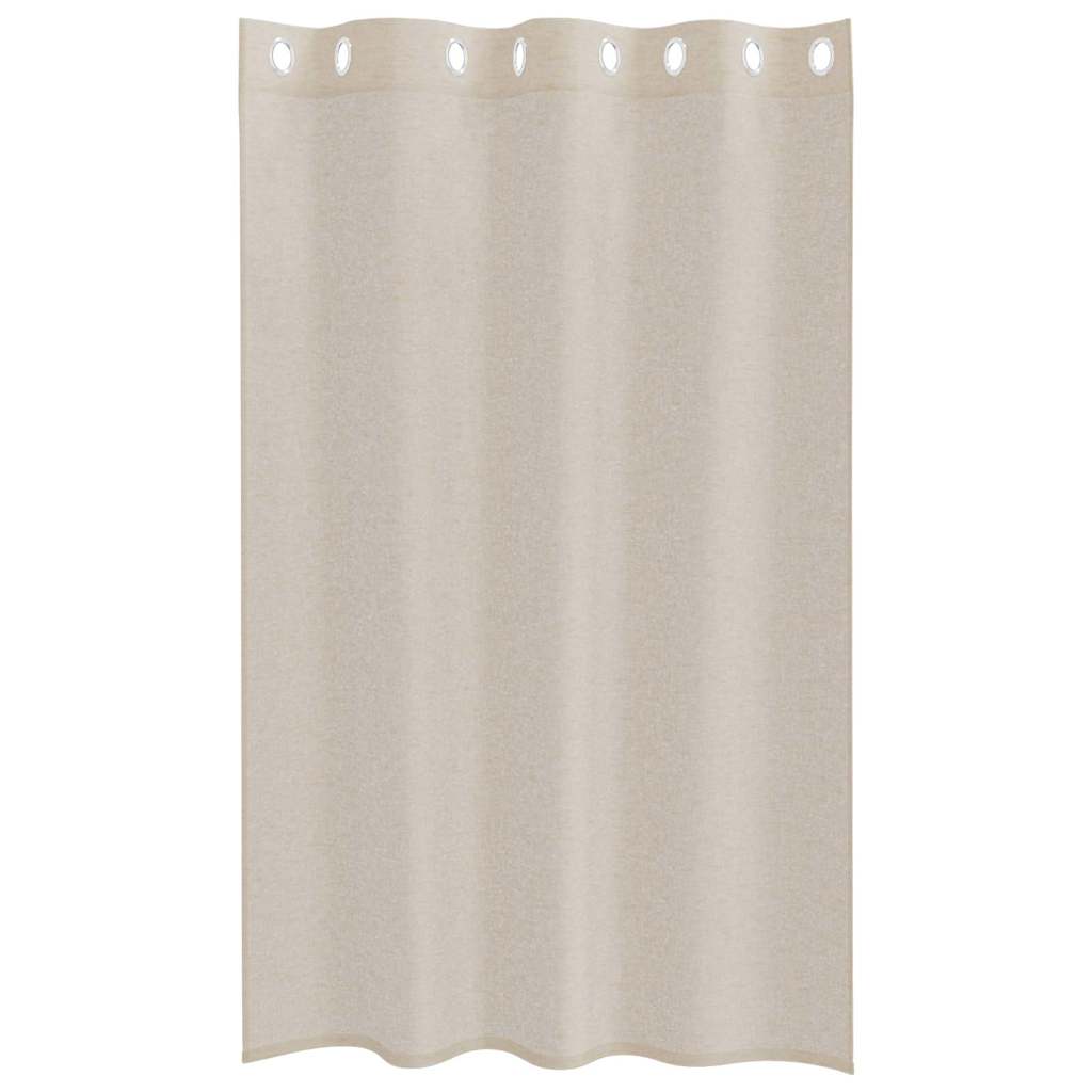 Voile-Vorhang mit Vorhängen 2 pcs Sand 175 x 140 cm Polyester