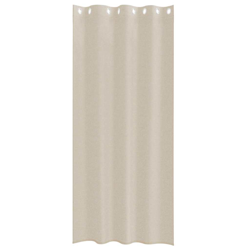 Voile-Vorhang mit Vorhängen 2 pcs Sand 245 x 140 cm Polyester