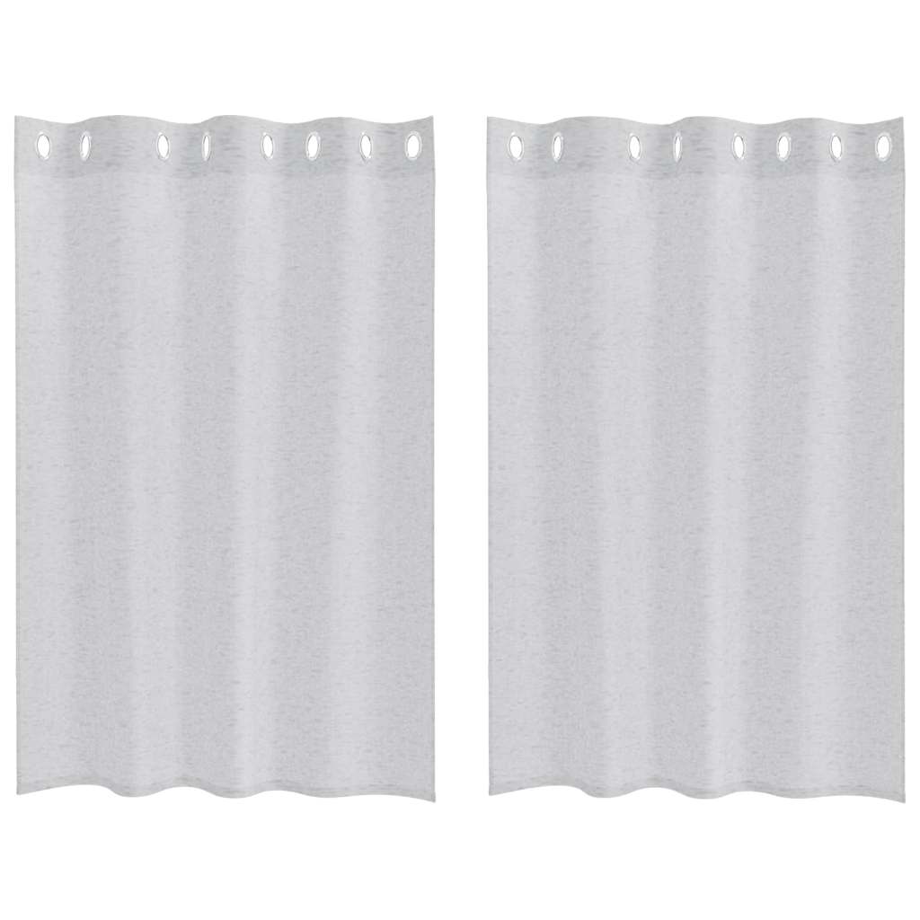 Voilage 2 pièces Gris clair 140 x 140 cm Polyester