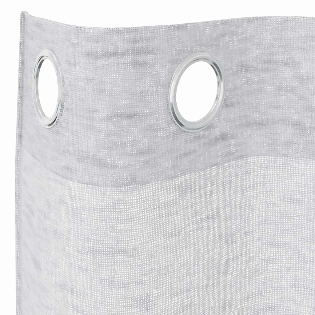 Sheer Curtain 2 pcs Light Grey 175 x 140 cm Polyester