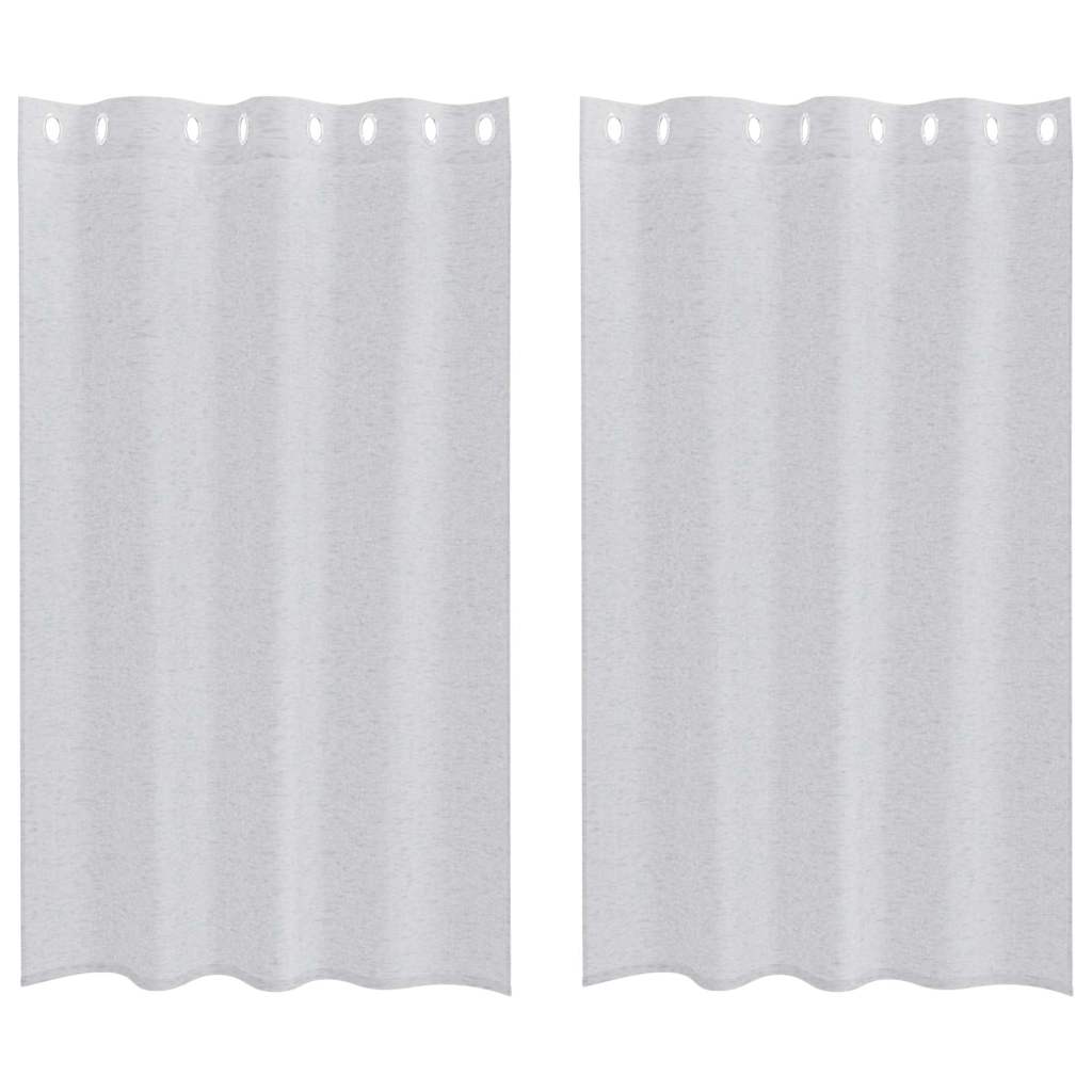 Sheer Curtain 2 pcs Light Grey 175 x 140 cm Polyester
