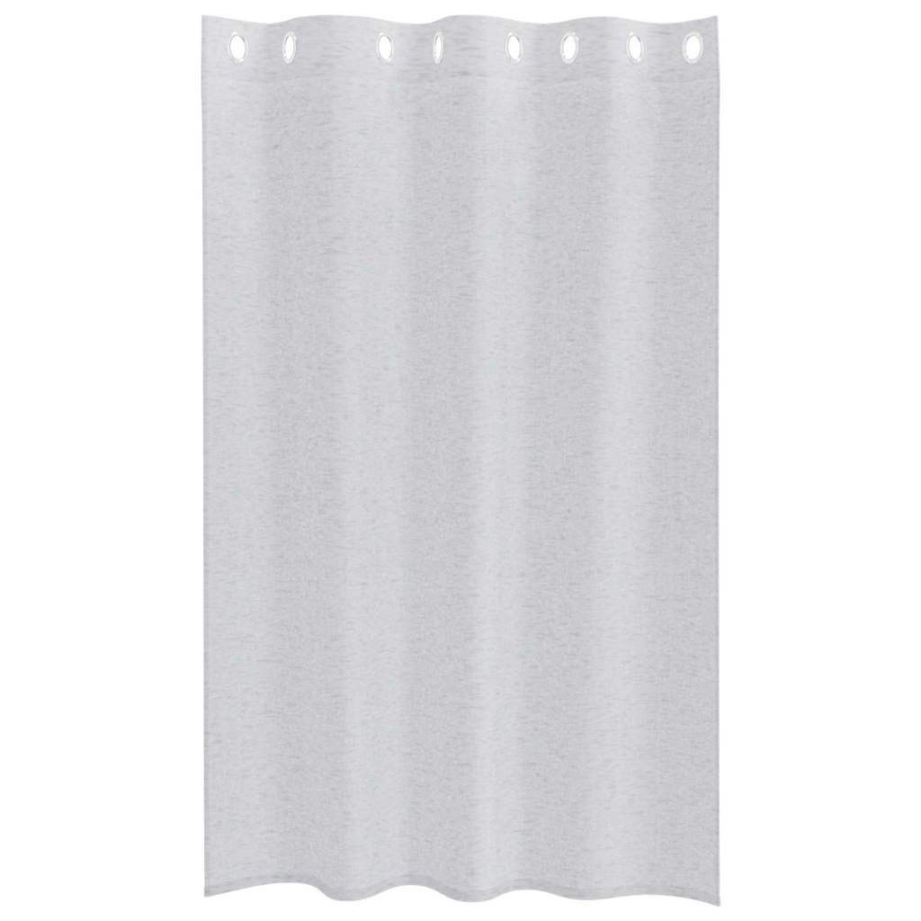 Sheer Curtain 2 pcs Light Grey 175 x 140 cm Polyester