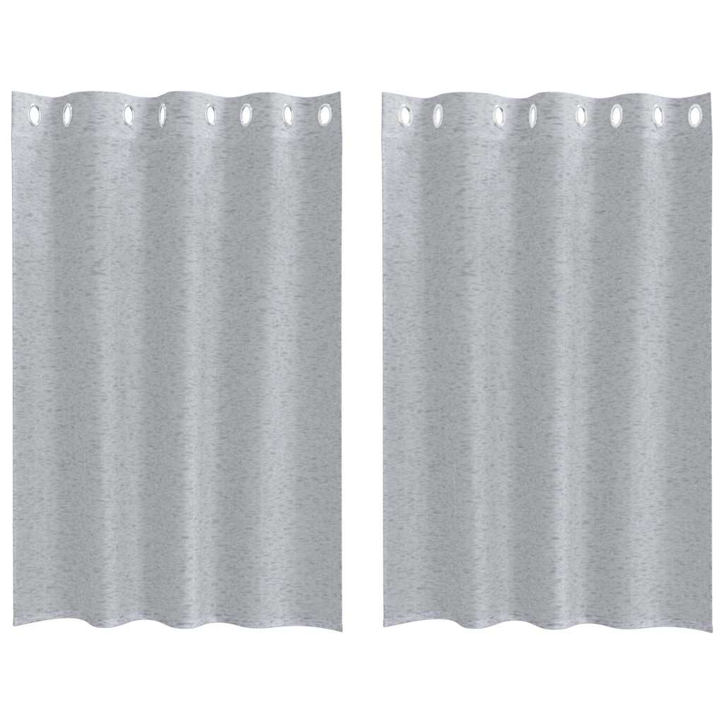 Voilage 2 pièces Gris foncé 140 x 140 cm Polyester