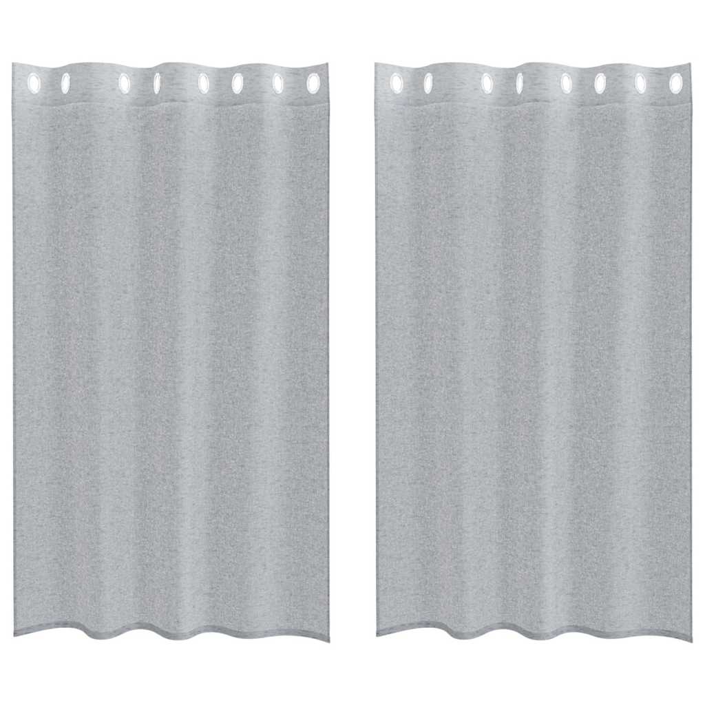 Voilage 2 pièces gris foncé 175 x 140 cm polyester