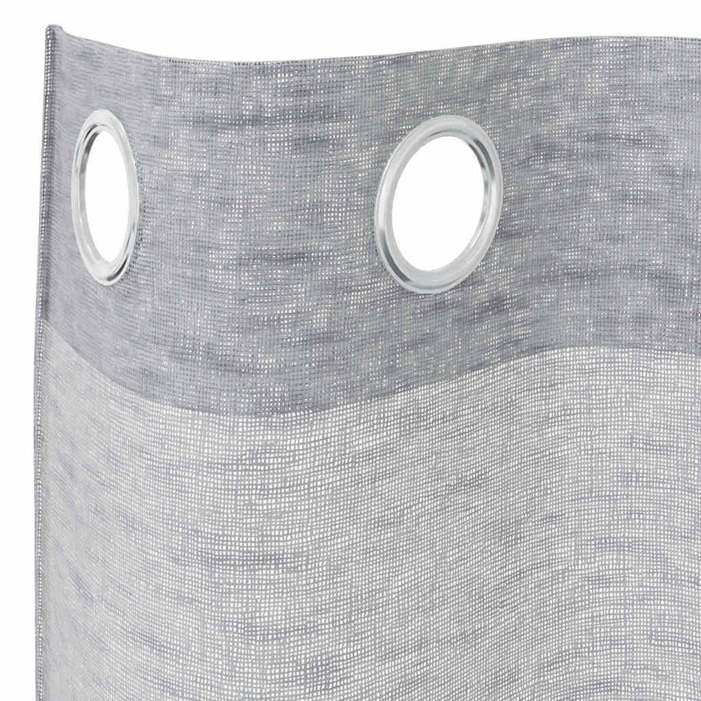 Voile-Vorhang 2 pcs Dunkelgrau 260 x 140 cm Polyester