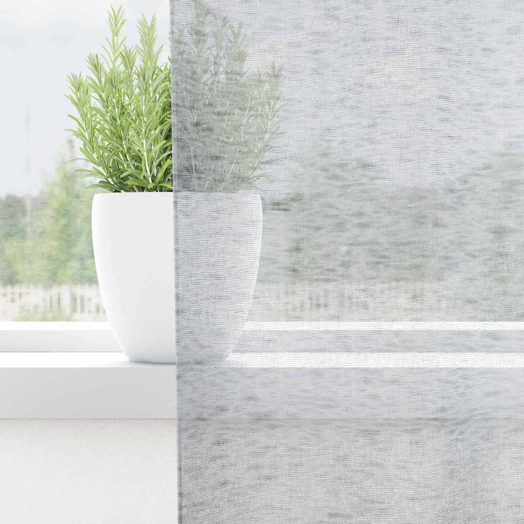 Voile-Vorhang 2 pcs Dunkelgrau 260 x 140 cm Polyester