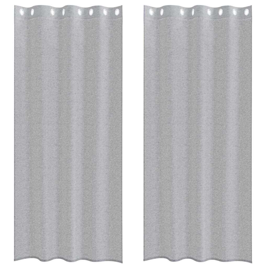 Voile-Vorhang 2 pcs Dunkelgrau 260 x 140 cm Polyester