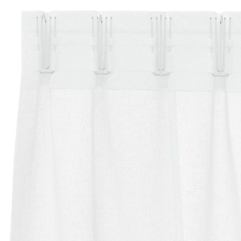Voilage avec rideaux 2 pcs Blanc 175 x 140 cm Polyester