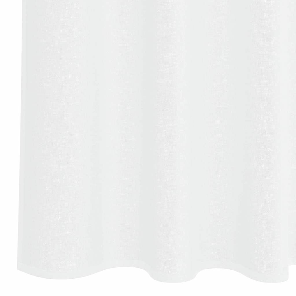 Voilage avec rideaux 2 pcs Blanc 175 x 140 cm Polyester