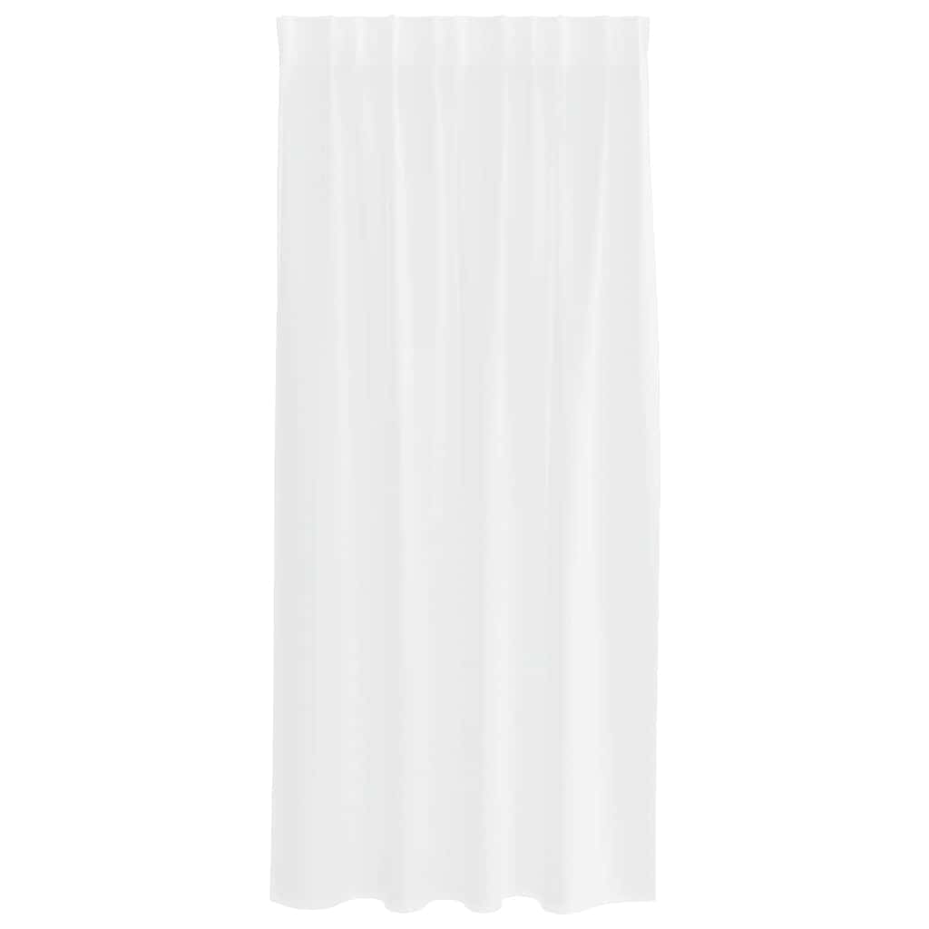 Voilage avec rideaux 2 pcs Blanc 175 x 140 cm Polyester