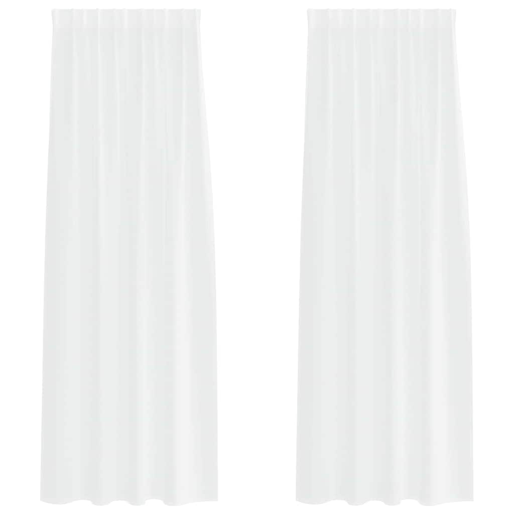 Voilage avec rideaux 2 pièces Blanc 245 x 140 cm Polyester