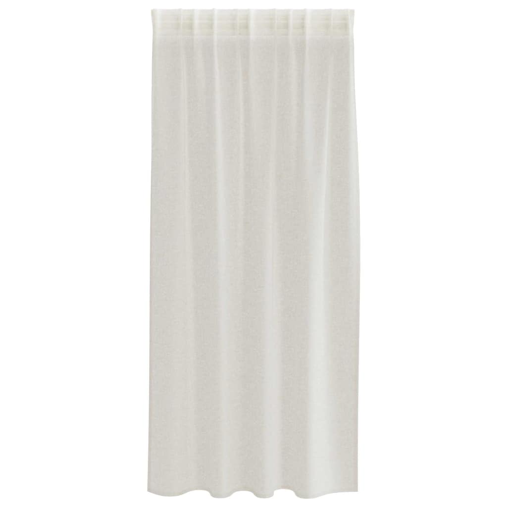Voilage avec rideaux 2 pcs Crème 175 x 140 cm Polyester