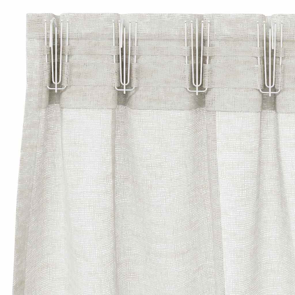 Voilage et rideaux 2 pcs Crème 260 x 140 cm Polyester
