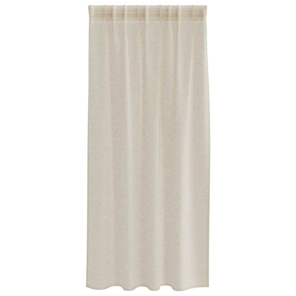 Voilage avec rideaux 2 pcs Sable 175 x 140 cm Polyester