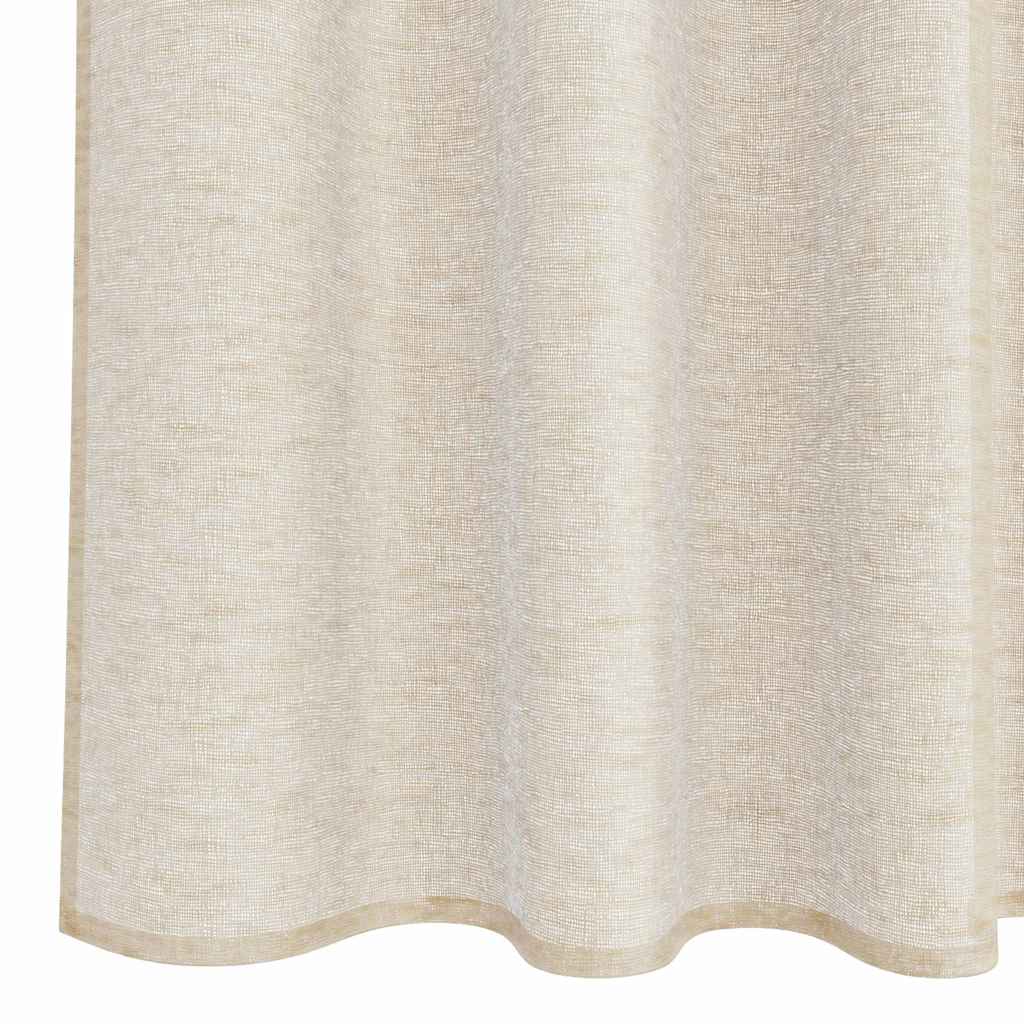 Sheer curtain with drapes 2 pcs Sand 260 x 140 cm Polyester